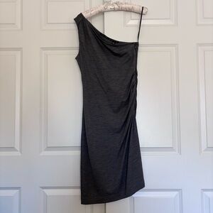 Banana Republic Charcoal One-Shoulder Dress
